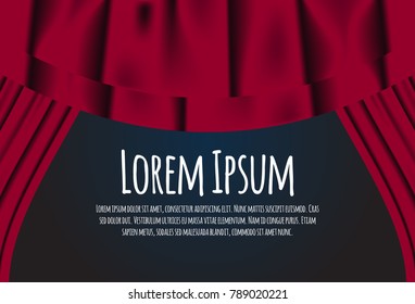 Red curtains. Vector illustration