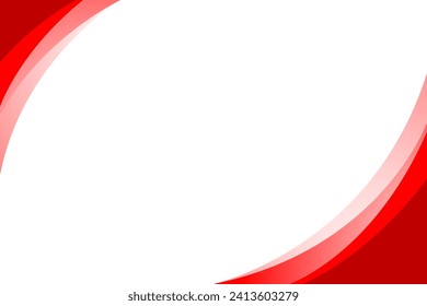 Red curve abstract background with white space for text and message. template design