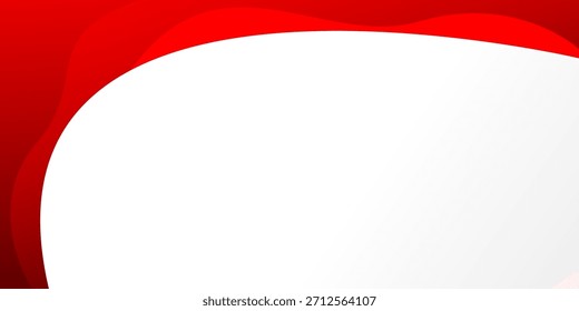 Red curve abstract background with white space for text and message. modern template design	