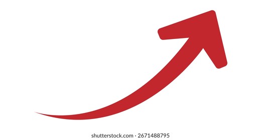 Rote Kurve Pfeil Richtung Vektor. Satz von langen Kurven Pfeilsymbol . Symbolsatz für Kurvenpfeile. Fett Pfeilsymbol gekrümmte flache Design isoliert.