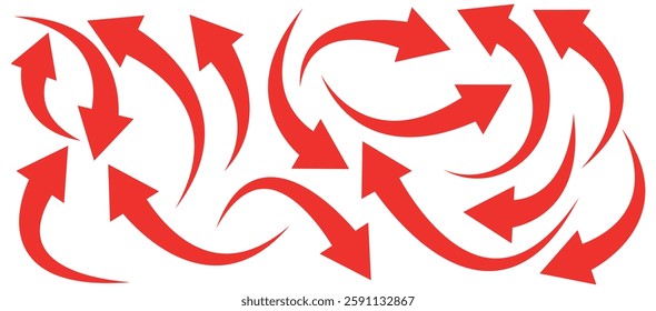 red curve arrow icon on white background. flat style. arrow icon for your web site design, logo, app, UI. arrow indicated the direction symbol. curved arrow icon vector illustration 