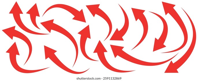 red curve arrow icon on white background. flat style. arrow icon for your web site design, logo, app, UI. arrow indicated the direction symbol. curved arrow icon vector illustration 