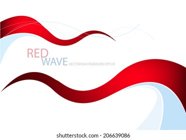 Red curve background on white color for text design