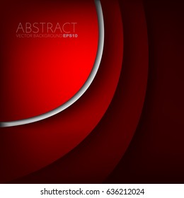 Red curve background vector overlap layer with silver line curve and space for text design