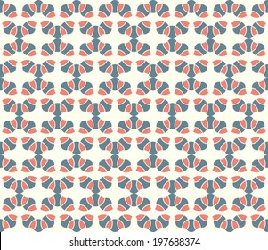 Red curve blossom pattern on pastel background. Abstract and sweet vintage bloom pattern style for cute and modern design