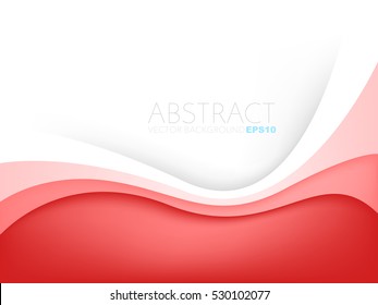 Red curve line layer background with white space for add text, vector