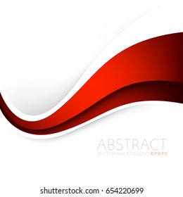 Red curve line vector background with white curve and space for text and message design