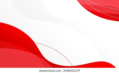 Curva roja sobre un vector de fondo blanco