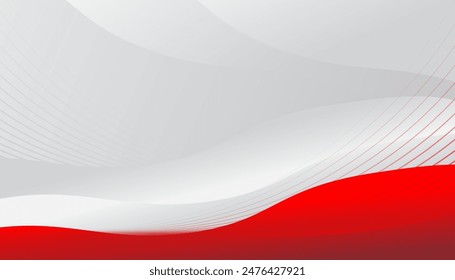 Curva roja sobre un Vector de fondo blanco