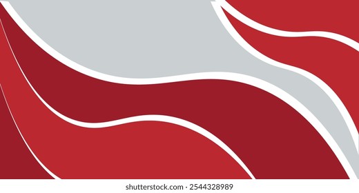 Curva roja en un Vector de fondo blanco. Composición de Formas dinámicas. Ilustración creativa para cartel, Web, aterrizaje, cubierta, saludo, EPS 1