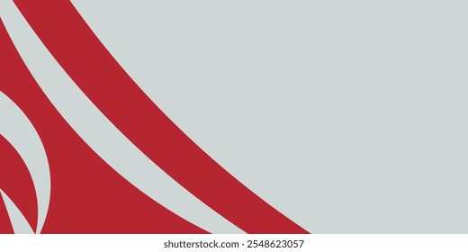 Red curve on a white background vector. Dynamic shapes composition. Creative illustration for poster, web, landing, cover, greeting, EPS 1