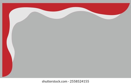 Red curve on a white background vector. Dynamic shapes composition. Creative illustration for poster, web, landing, cover, greeting