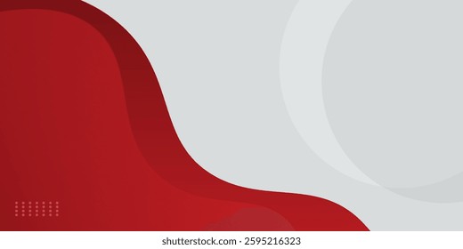 Red curve on a white background vector. Dynamic shapes composition. Creative