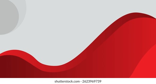 Red curve on a white background vector. Dynamic shapes composition. Creative illustration for poster, web, landing, cover, greeting, EPS 10