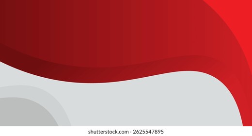 Red curve on a white background vector. Dynamic shapes composition. Creative illustration for poster, web, landing, cover, greeting, 