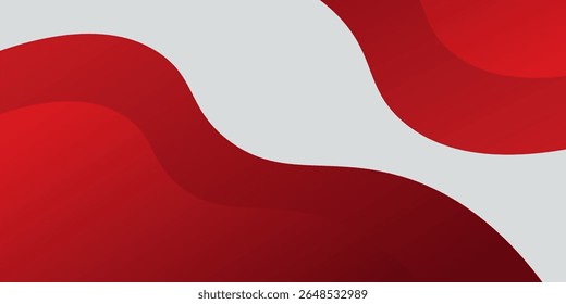 Rote Kurve auf weißem Hintergrund, Vektor. Dynamische Formenzusammensetzung. Kreative Illustration für Poster, Web, Landung, Cover, Gruß, EPS 10