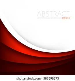 Red curve vector background overlap white layer and space for text and message artwork design