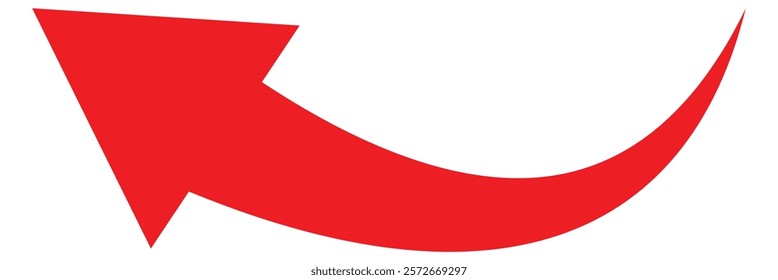 Red curved arrow. Abstract red curved arrow. Red curved arrow illustration with modern design elements. Vector illustration.