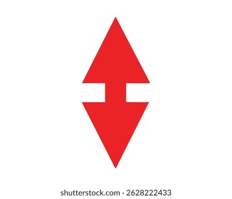 Rot nach oben gebogenes Pfeilsymbol - Fett gerichtetes Symbol, Vektordatei.