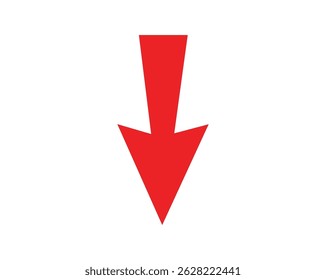 Icono de flecha curvada hacia arriba rojo: símbolo direccional en negrita, archivo de Vector.