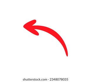 Red curved arrow icon sign. Arrow icon for your web site design, logo, app, UI. Arrow indicates the direction symbol vector design and illustration.