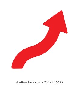 Red curved arrow icon sign. Arrow icon for your web site design. Red arrow icon on white background.
