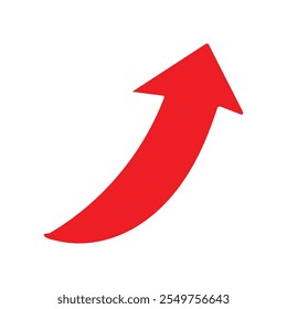 Red curved arrow icon sign. Arrow icon for your web site design. Red arrow icon on white background.