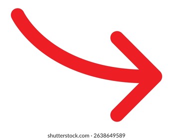 Red curved arrow symbol vector transparent png
