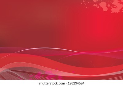 red curved background with blot