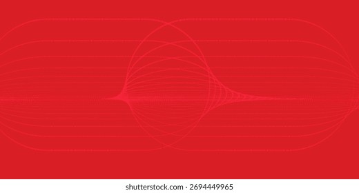 Forma geométrica curva roja con semitono. Vector texturizado de fibra.