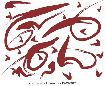 Vector de línea curva roja. Abstractas líneas curvas en forma irregular.