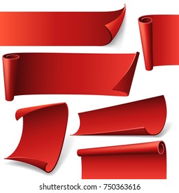 Red curved paper banners