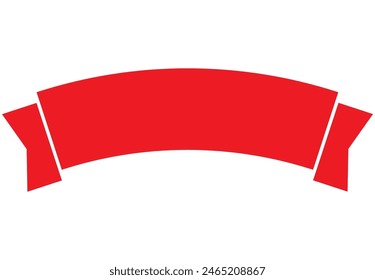 red curved thick title ribbon