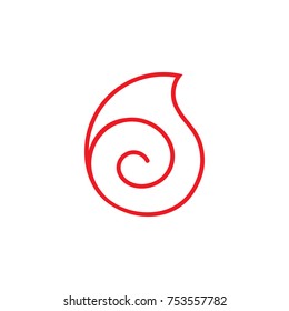 red curves spiral shape logo vector