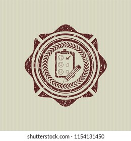 Red customer feedback icon inside rubber grunge texture stamp