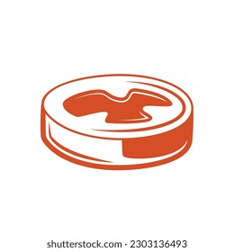Red cut chili pepper isolated on white background. Vector illustration