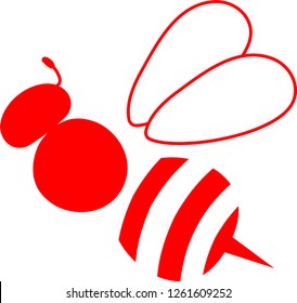 Red Cute bee illustration