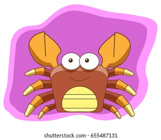 Red Cute Crab Cartoon Character Vector Art