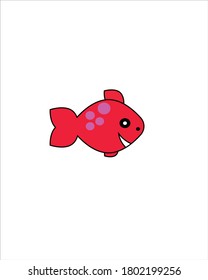 Red cute fish Illustration design