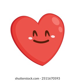 Red cute heart character. Romantic flat style Valentine's Day illustrations to express feelings of love.