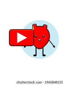 Red cute heart vector design playing