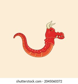 Red Cute Monster Cartoon Illustration, halloween day, monster design video game,