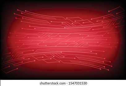 red cyber circuit future technology concept background
