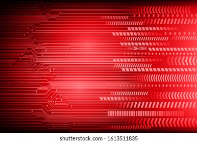 red cyber circuit future technology concept background