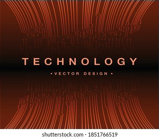 red cyber circuit future technology concept background
