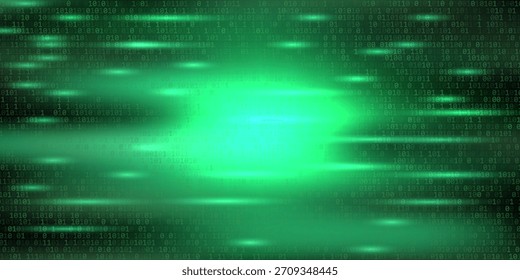 rote Cyber-Hack-Benachrichtigung Warnung in grüner Matrix binäre Daten fallen mit beschädigten Datenzeilen Hintergrund Banner Vorlage	