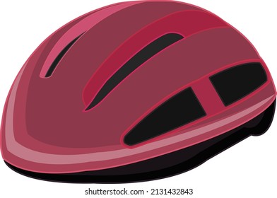 Red cycling hats, illustration, vector on a white background.