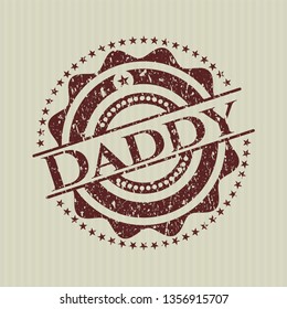 Red Daddy distressed grunge stamp