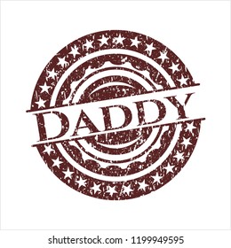 Red Daddy distressed rubber seal with grunge texture