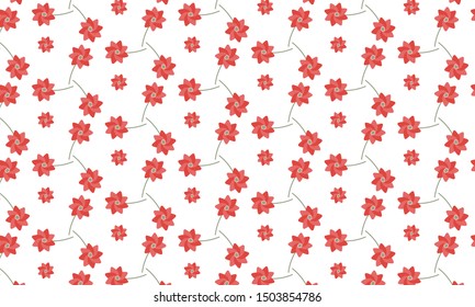 Red Dahlia Flower Triangle Pattern Background